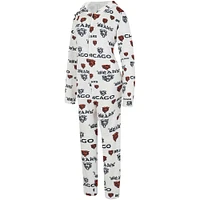Women's Concepts Sport  Cream Chicago Bears Docket Hoodie Full-Zip Union Suit