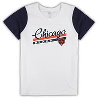 Women's Concepts Sport White/Navy Chicago Bears Plus Downfield T-Shirt & Shorts Sleep Set