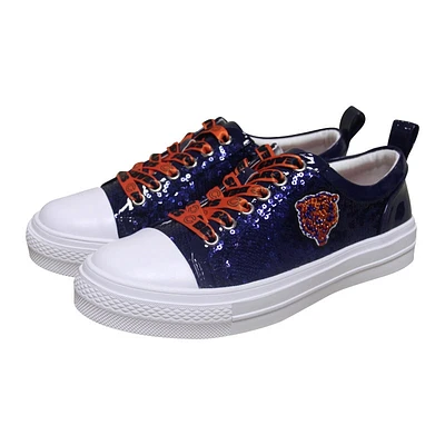 Baskets à paillettes Cuce pour femmes, bleu marine, Chicago Bears Team