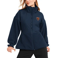 Women's DKNY Sport  Navy Chicago Bears Drew Mixed Media Full-Zip Jacket