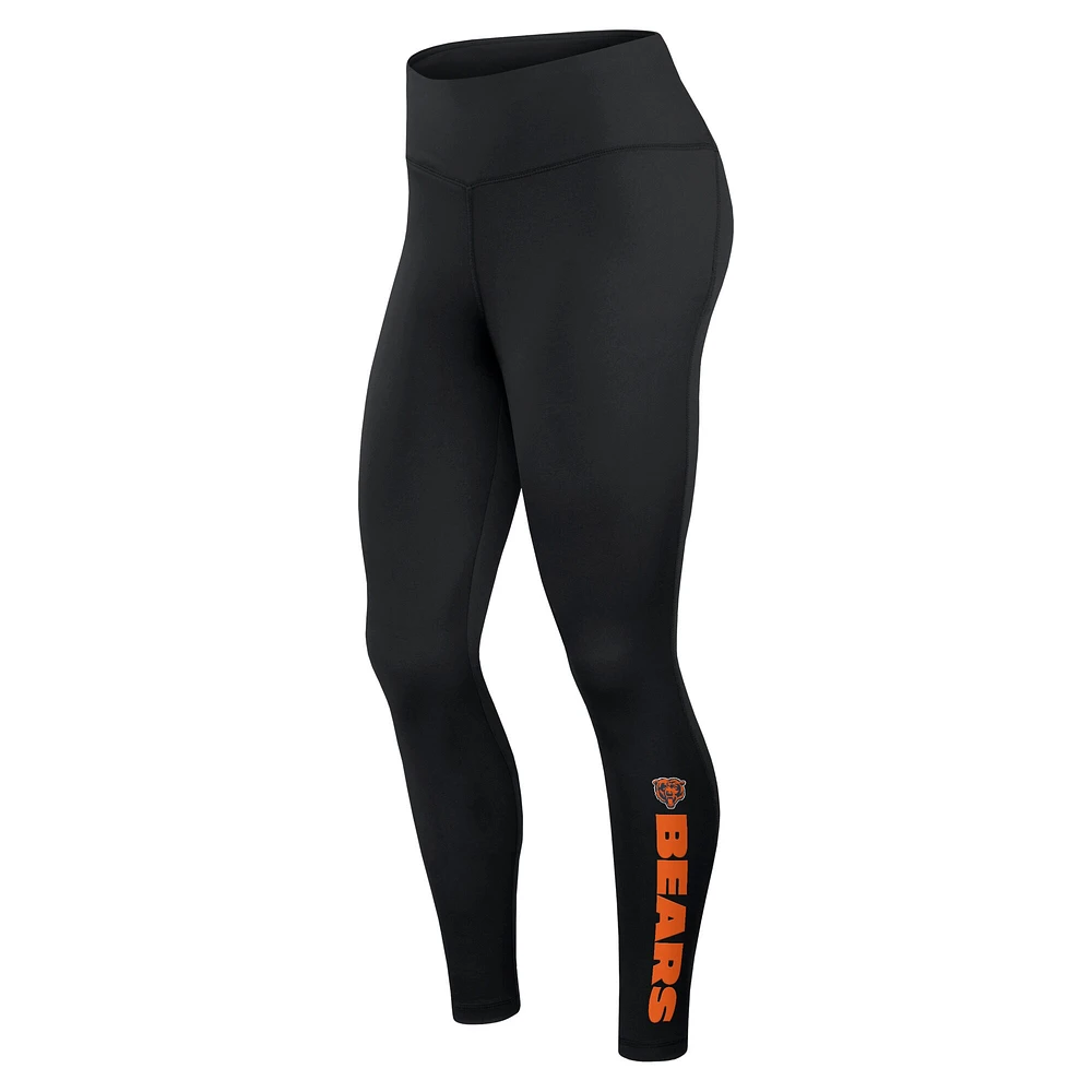 Women's Fanatics Black Chicago Bears Wordmark Stacked Leggings