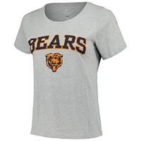 Women's Fanatics Heather Gray Chicago Bears Plus Arch Over Logo T-Shirt