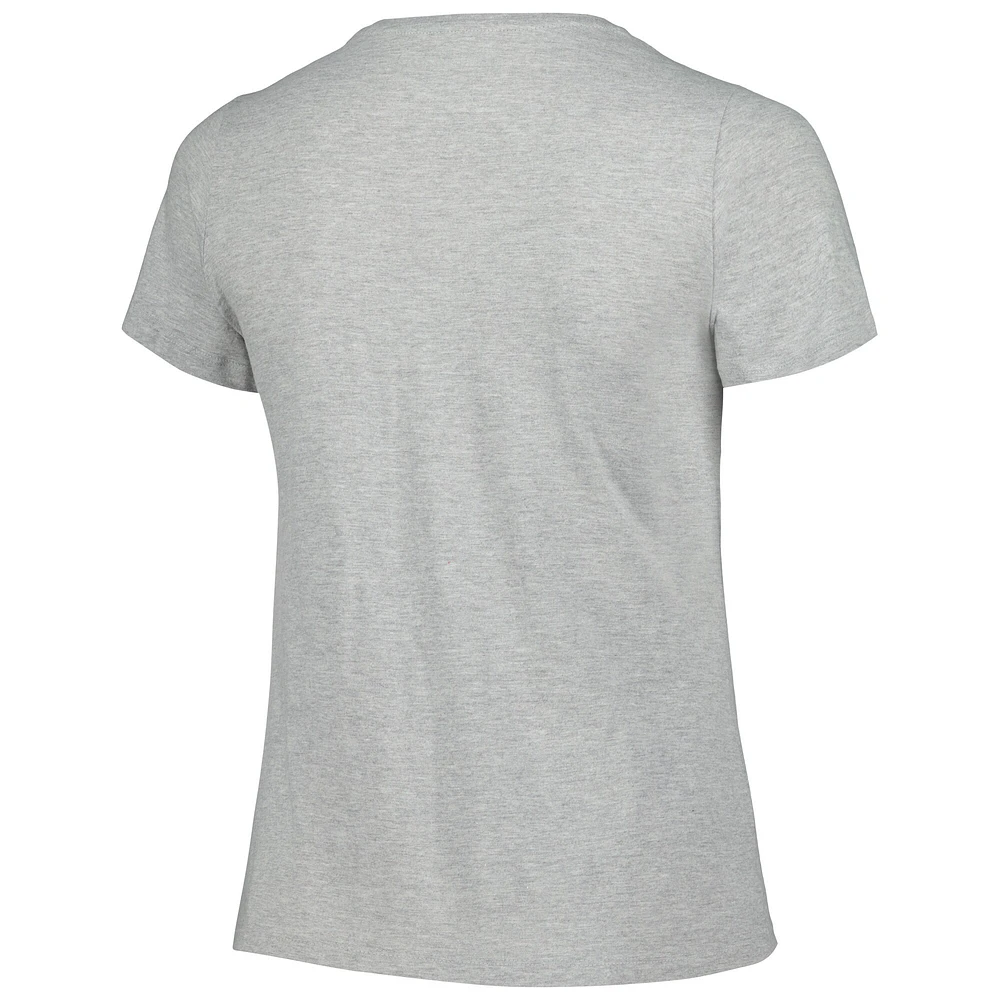 Women's Fanatics Heather Gray Chicago Bears Plus Arch Over Logo T-Shirt