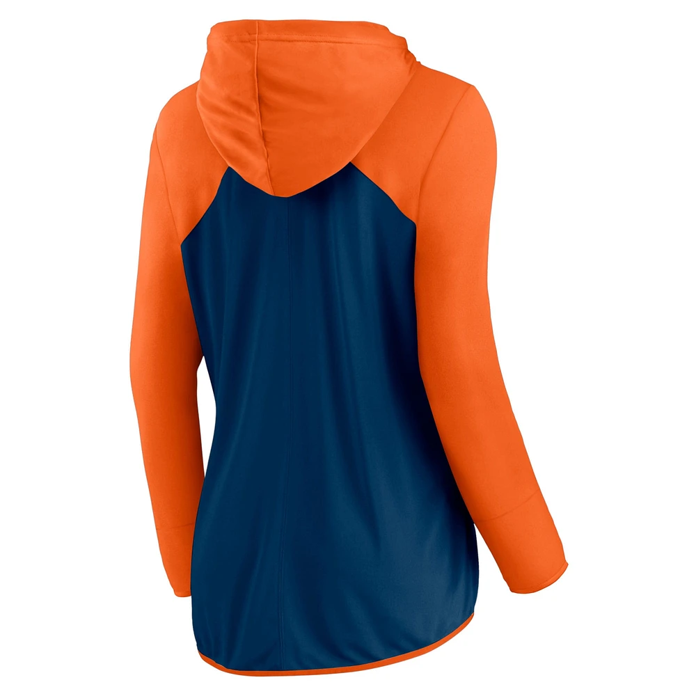 Women's Fanatics Navy/Orange Chicago Bears Forever Fan Full-Zip Hoodie