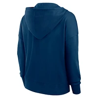 Women's Fanatics Navy Chicago Bears Blitz Left Lace-Up Pullover Hoodie