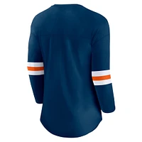 T-shirt à manches 3/4 avec logo de la première équipe des Chicago Bears Fanatics pour femme, bleu marine