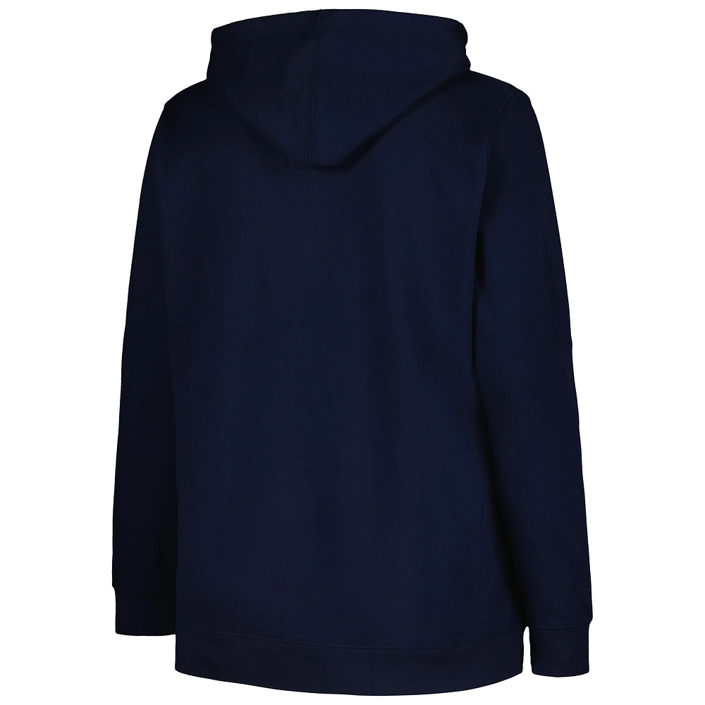 Women's Fanatics Navy Chicago Bears Plus Heart and Soul V-Neck Pullover Hoodie