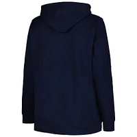 Women's Fanatics Navy Chicago Bears Plus Heart and Soul V-Neck Pullover Hoodie