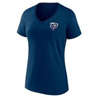 Women's Fanatics Navy Chicago Bears Plus Mother's Day #1 Mom V-Neck T-Shirt