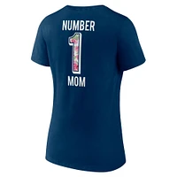 Women's Fanatics Navy Chicago Bears Plus Mother's Day #1 Mom V-Neck T-Shirt