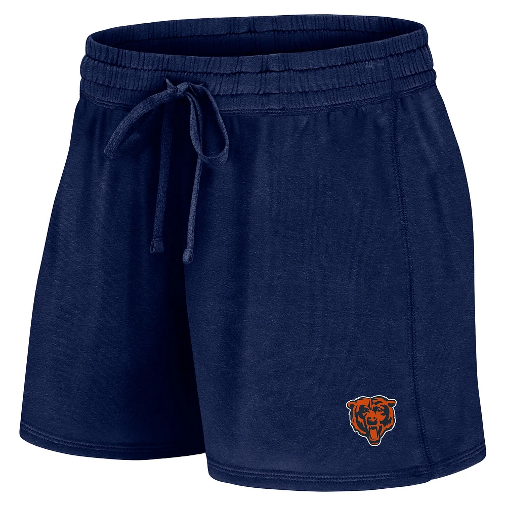 Women's Fanatics Navy Chicago Bears Start to Finish T-Shirt & Shorts Combo Pack