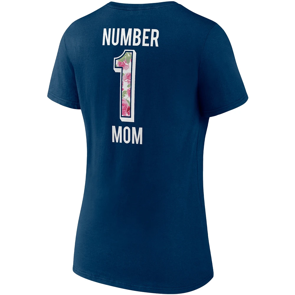 Women's Fanatics Navy Chicago Bears Team Mother's Day V-Neck T-Shirt