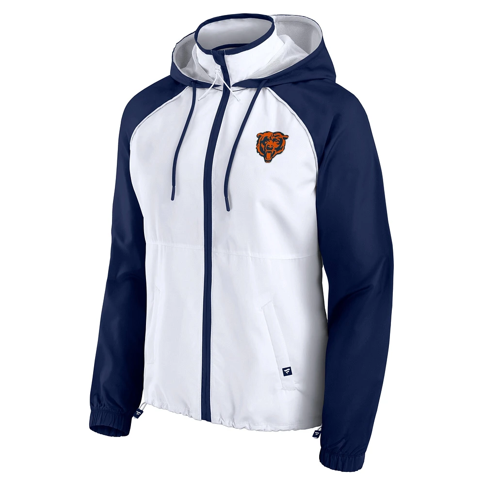 Women's Fanatics White Chicago Bears Full-Zip Anorak Hoodie Jacket