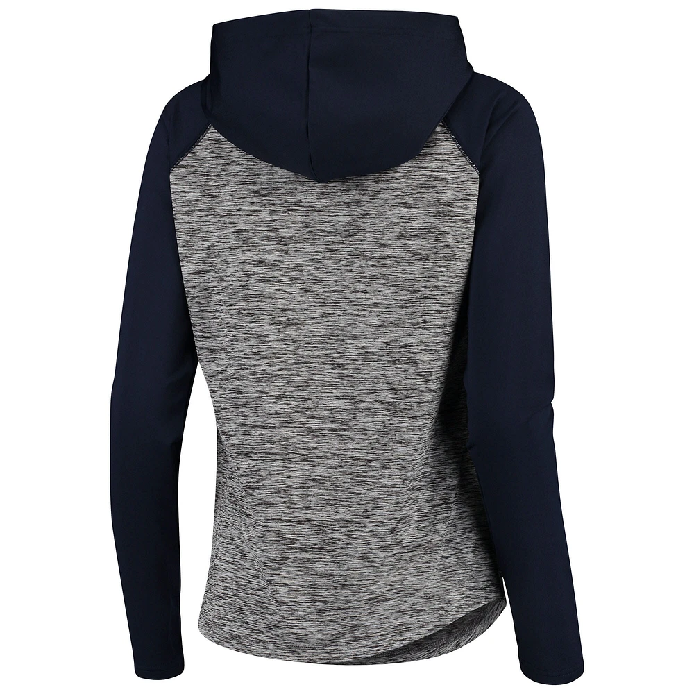 Women's G-III 4Her by Carl Banks Heathered Gray/Navy Chicago Bears Championship Ring Pullover Hoodie