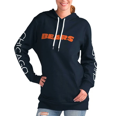 Women's G-III 4Her by Carl Banks Navy Chicago Bears Extra Inning Pullover Hoodie