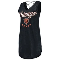 Women's G-III 4Her by Carl Banks Navy Chicago Bears Game Time Swim V-Neck Cover-Up Dress