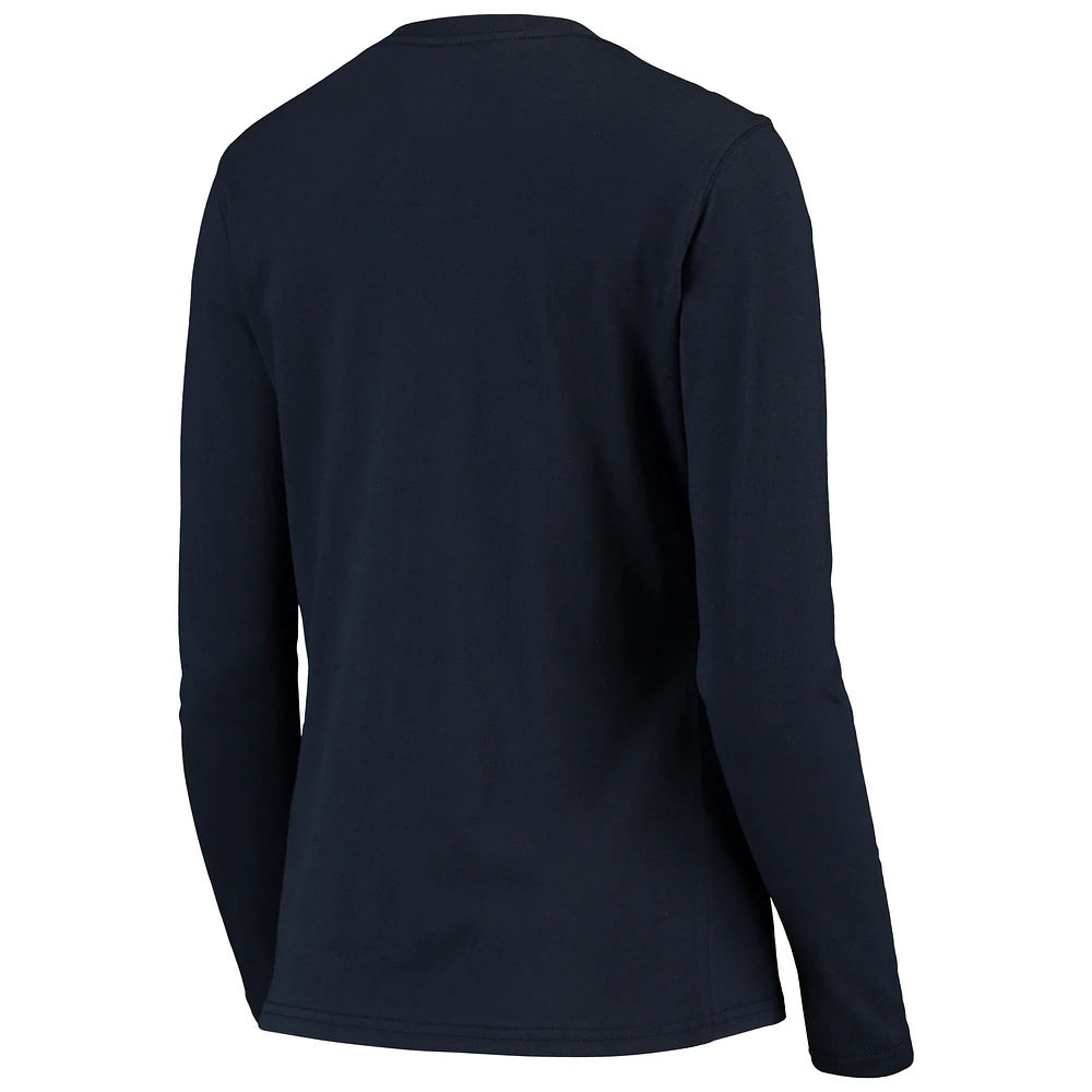 Women's G-III 4Her by Carl Banks Navy Chicago Bears Post Season Long Sleeve V-Neck T-Shirt