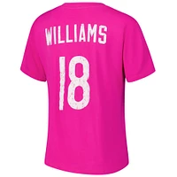 Women's Majestic Threads Caleb Williams Pink Chicago Bears Name & Number T-Shirt