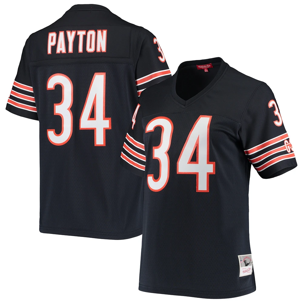 Maillot pour femme Mitchell & Ness Walter Payton bleu marine Chicago Bears 1985 Legacy Replica