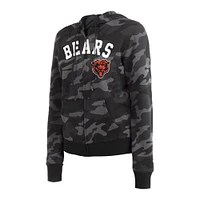 Women's New Era  Black Chicago Bears Camo Full-Zip Hoodie