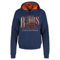 Women's New Era Navy Chicago Bears Boxy Pullover Hoodie