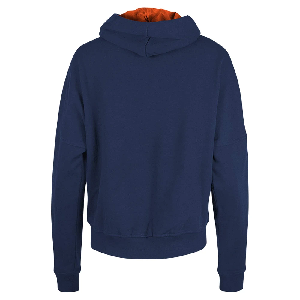 Women's New Era Navy Chicago Bears Boxy Pullover Hoodie