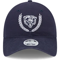 Casquette réglable bleu marine Chicago Bears Leaves 9TWENTY pour femmes