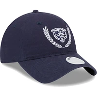 Casquette réglable bleu marine Chicago Bears Leaves 9TWENTY pour femmes