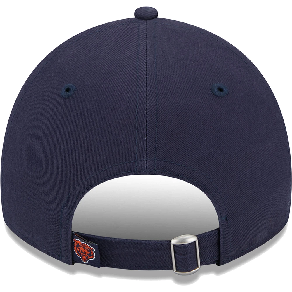 Casquette réglable bleu marine Chicago Bears Leaves 9TWENTY pour femmes