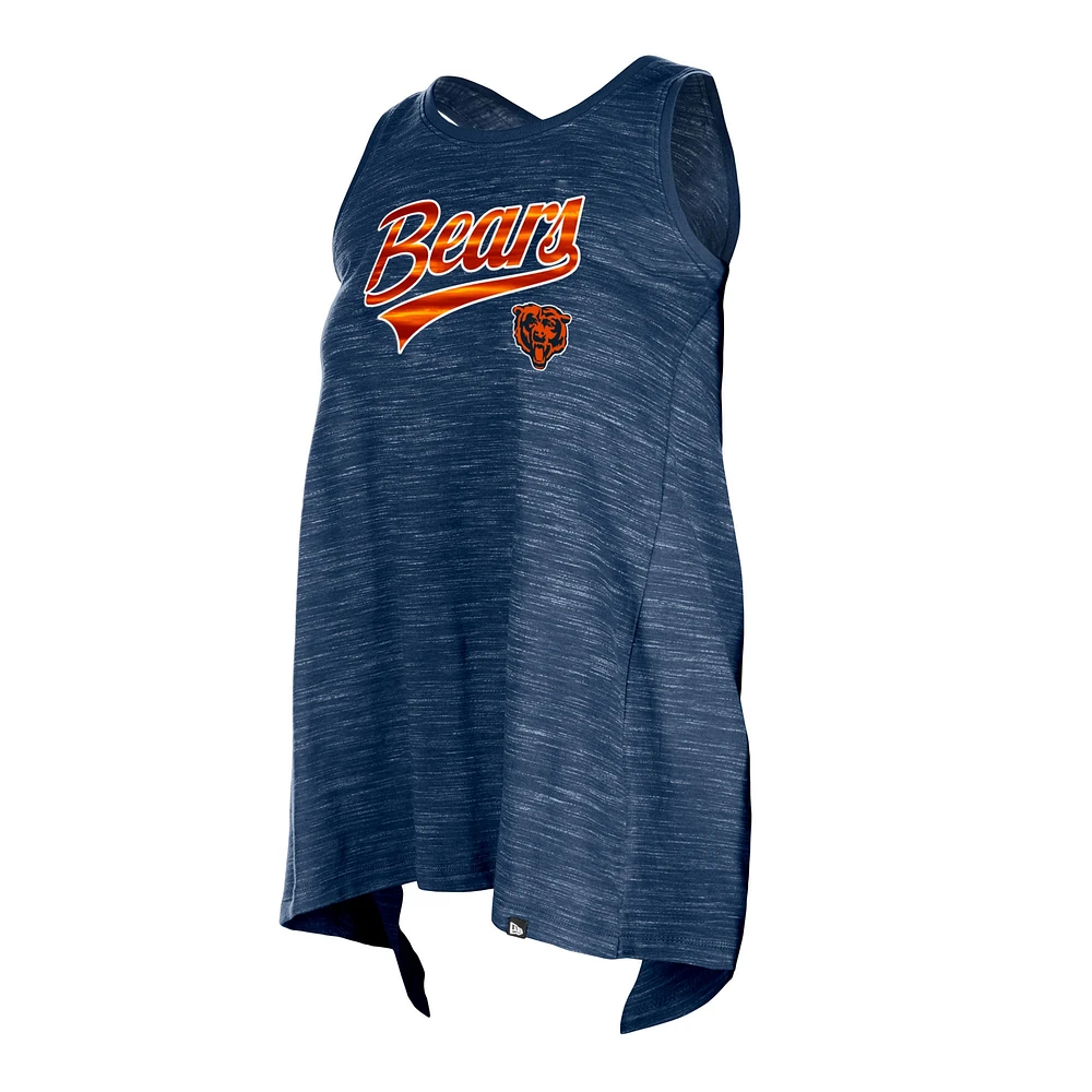 Women's New Era  Navy Chicago Bears Space Dye Active Tank Top