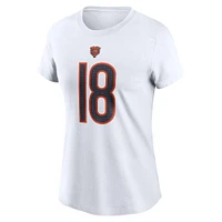Women's Nike Caleb Williams White Chicago Bears  Fuse Name & Number T-Shirt