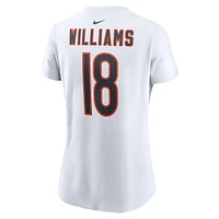 Women's Nike Caleb Williams White Chicago Bears  Fuse Name & Number T-Shirt