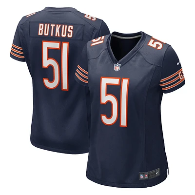 Maillot de joueur retraité Nike Dick Butkus pour femmes, bleu marine, Chicago Bears Game