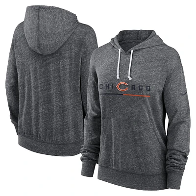 Sweat à capuche léger Nike Heather Charcoal Chicago Bears pour femme Team Spirit Gym Vintage