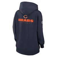 Women's Nike Navy Chicago Bears 2023 Sideline Club Fleece Pullover Hoodie