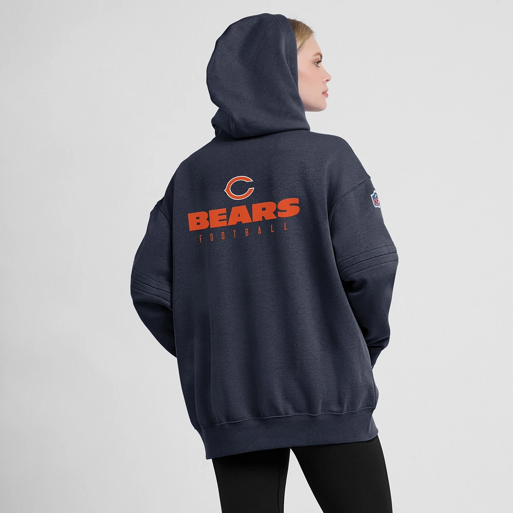 Women's Nike Navy Chicago Bears 2023 Sideline Club Fleece Pullover Hoodie
