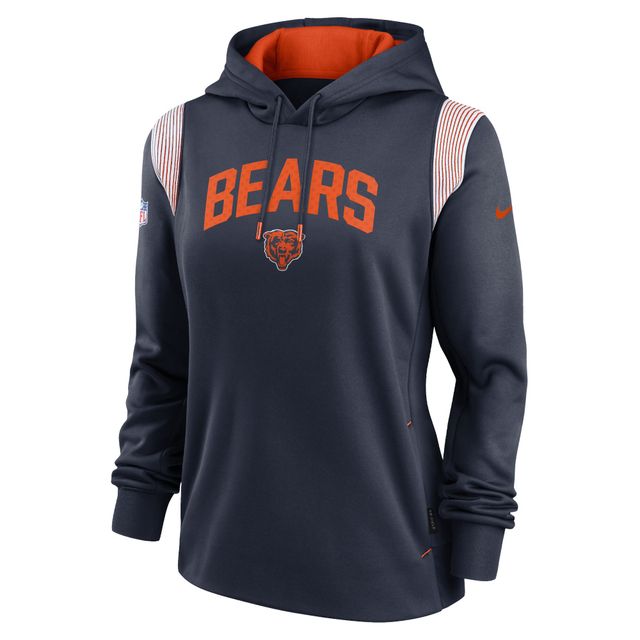 Nike Chicago Bears Athletic Stack Performance pour femme - Bleu marine Chandail à capuchon