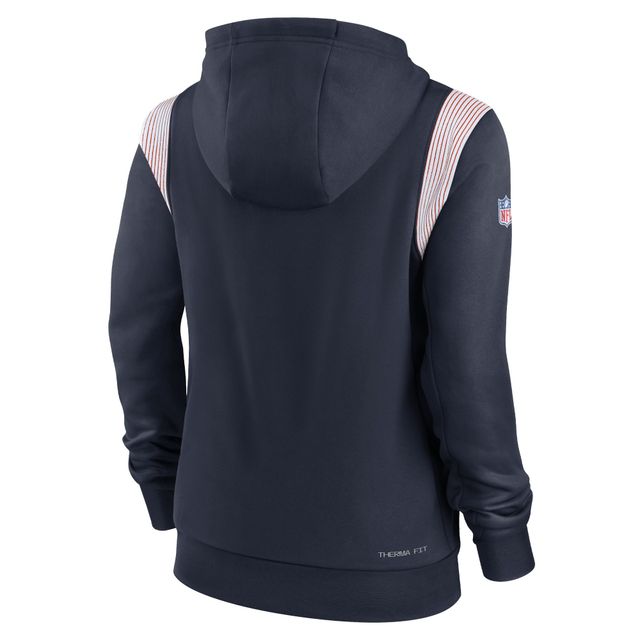 Nike Chicago Bears Athletic Stack Performance pour femme - Bleu marine Chandail à capuchon