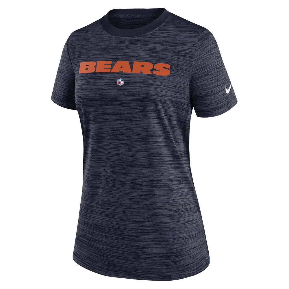 Women's Nike  Navy Chicago Bears Sideline Performance T-Shirt