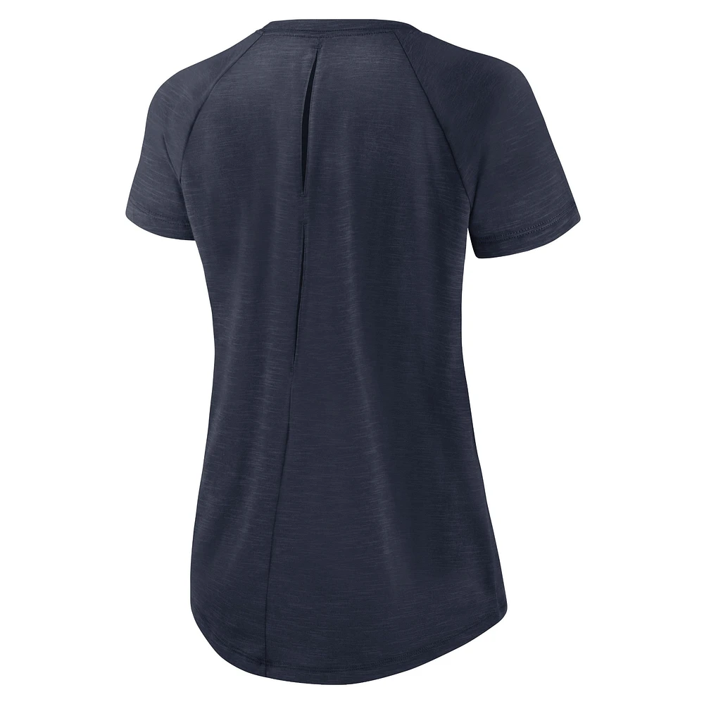 T-shirt léger à la mode Nike pour femmes, blanc/heather écarlate, Chicago Bears, fente arrière