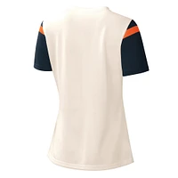Women's Starter Cream Chicago Bears Kick Start V-Neck T-Shirt