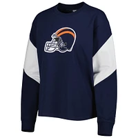 T-shirt à manches longues Starter bleu marine Chicago Bears Insight Crop pour femme