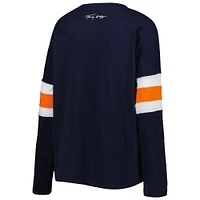 T-shirt tunique à manches longues Tommy Hilfiger pour femme des Chicago Bears Justine bleu marine