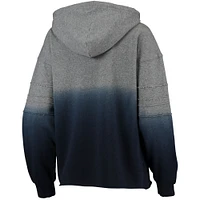 Women's Touch Heathered Gray/Navy Chicago Bears Superstar Dip-Dye Pullover Hoodie