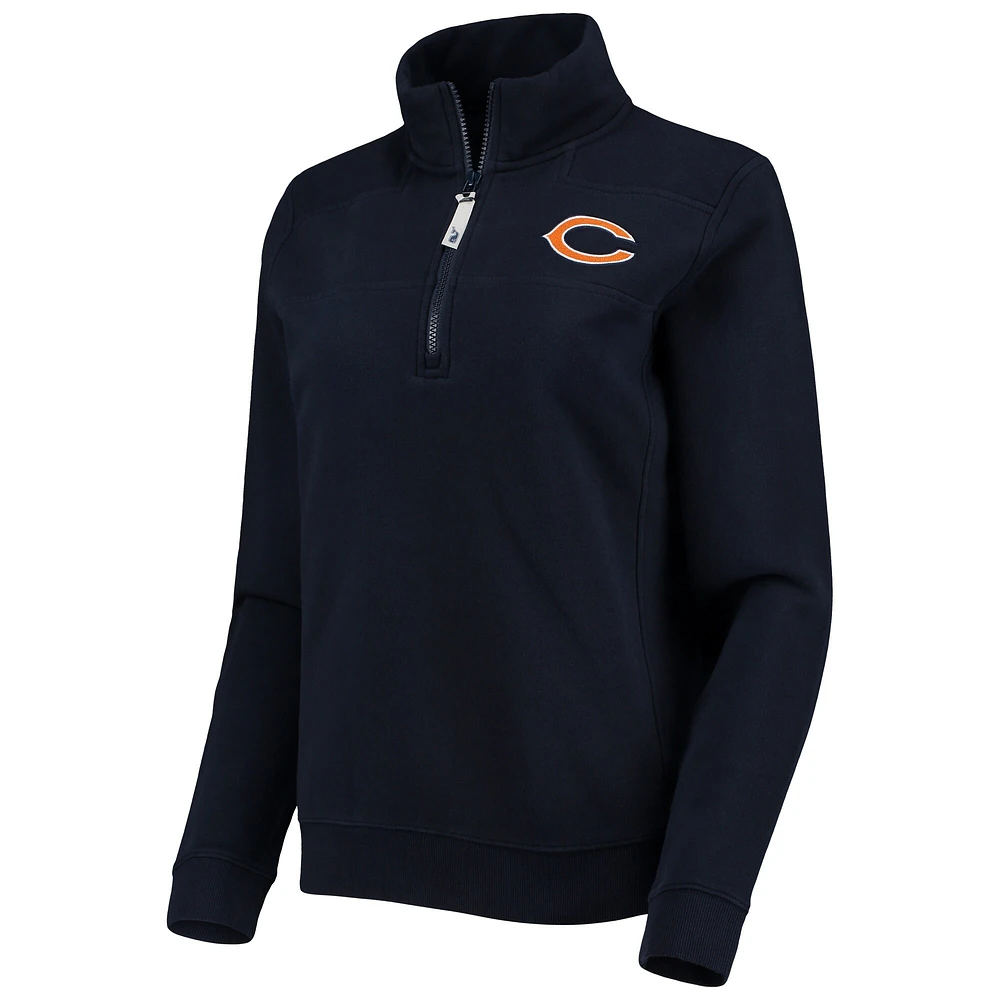 Women's Vineyard Vines Navy Chicago Bears Shep Shirt Quarter-Zip Sweatshirt