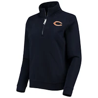 Women's Vineyard Vines Navy Chicago Bears Shep Shirt Quarter-Zip Sweatshirt