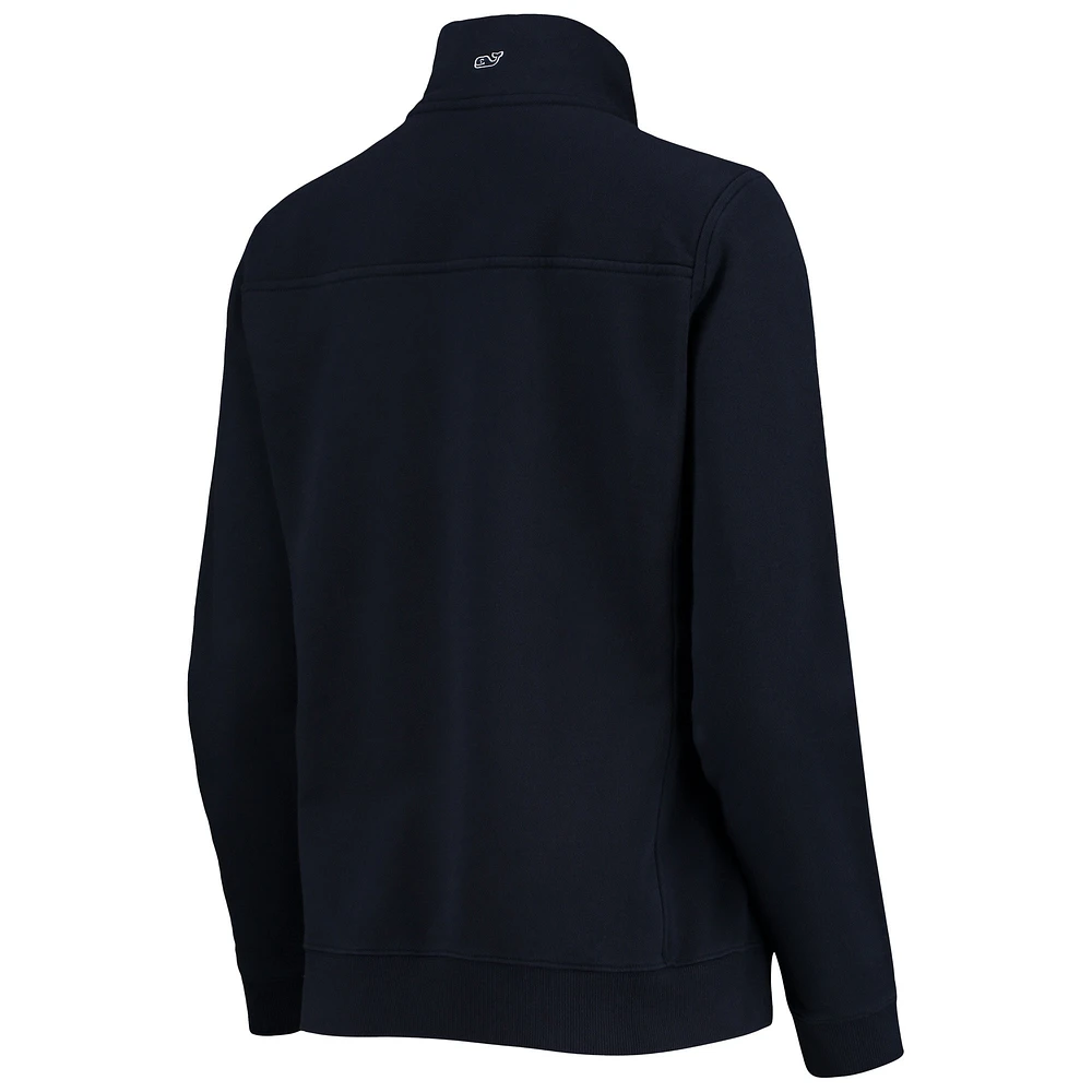 Women's Vineyard Vines Navy Chicago Bears Shep Shirt Quarter-Zip Sweatshirt