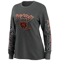 Women's WEAR by Erin Andrews Gray Chicago Bears Long Sleeve Thermal T-Shirt