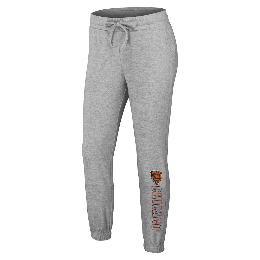 Ensemble de nuit pour femme WEAR by Erin Andrews Heather Gray Chicago Bears en tricot à manches longues et pantalon