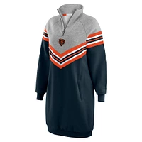 Women's WEAR by Erin Andrews  Navy/Heather Gray Chicago Bears Chevron Stripe Dress